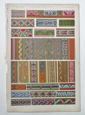 JONES Middle Ages 2 Pl. 67 Chromolithograph (Grammar of Ornament 1868)