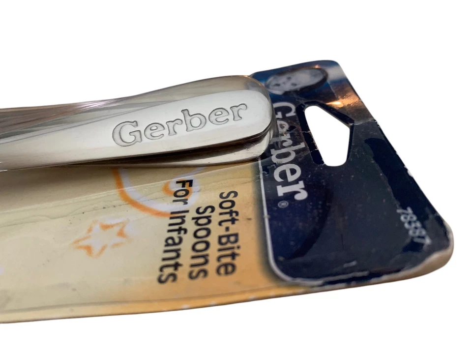 De colección NUEVO SELLADO 2004 Gerber Cucharas Infantiles Silicona Mordida Suave Paquete de 6 Pastel EE. UU. Foto 4 de 4
