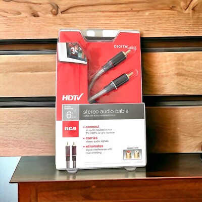 RCA Stereo Audio Cable 6' To Connect DVD PVR HDTV A/V Receiver