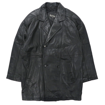 Wind Armor Double Brest Leather Coat M Black Lamb Leather sheep 