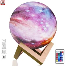 3D Printing Galaxy Lamp Moonlight USB LED Night Lunar Light Touch Color Changing
