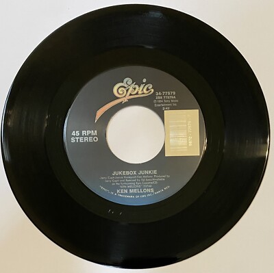 Ken Mellons   Jukebox Junkie / The Pleasure's All Mine   45 RPM Vinyl Record 7 