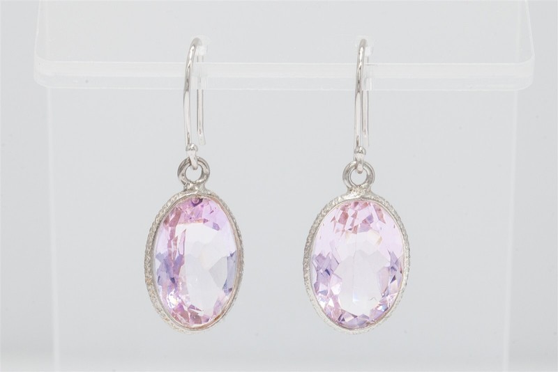 Designer $600 10ct Natural Purple Amethyst Sterling Silver DANGLE Earrings