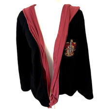 Harry Potter Gryffindor Cloak Robe Hooded Crest Black Red Kids Large Costume