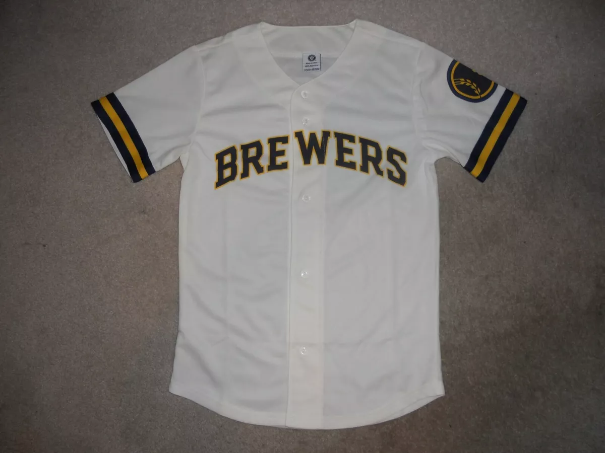 Milwaukee Brewers Baseball Jersey SGA Off White Home New Sleeve