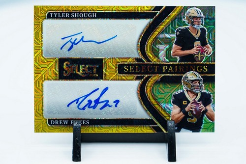 2025 SELECT PAIRINGS GOLD 01/10 DUAL AUTO DREW BREES TYLER SHOUGH PRIZM #SPR-SAI