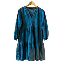 Tommy Hilfiger Blue Chambray Tiered Dress Size S Small