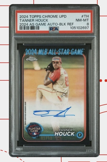 2024 Topps Chrome Update Tanner Houck ASG Auto Black Refractor SSP /10 PSA 8