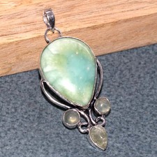 Hememorphite Larimar Fiery Labradorite 925 Silver Plated Pendant 2.3