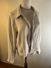 Cozy Beige Knit Zip-Up Sweater Jacket