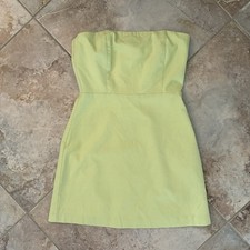 Forever 21 Lime Green Strapless Mini Dress Medium NWT Fitted Bodycon Y2K Club