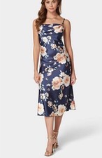 bebe Women's Satin Midi Dress Cowl Neck. Size M. MSRP $99.95 