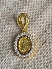 Virgin Mary Gold Plated Sterling Silver Charm...