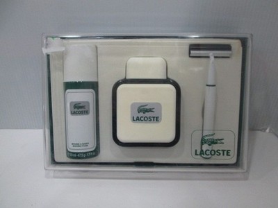 LACOSTE After Shave 50ml + Rasierschaum 50ml + Rasierer mit Klinge - Vintage