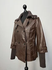 Archivio Privato Gallotti 1965 women brown leather jacket size IT46 p2p 18,9