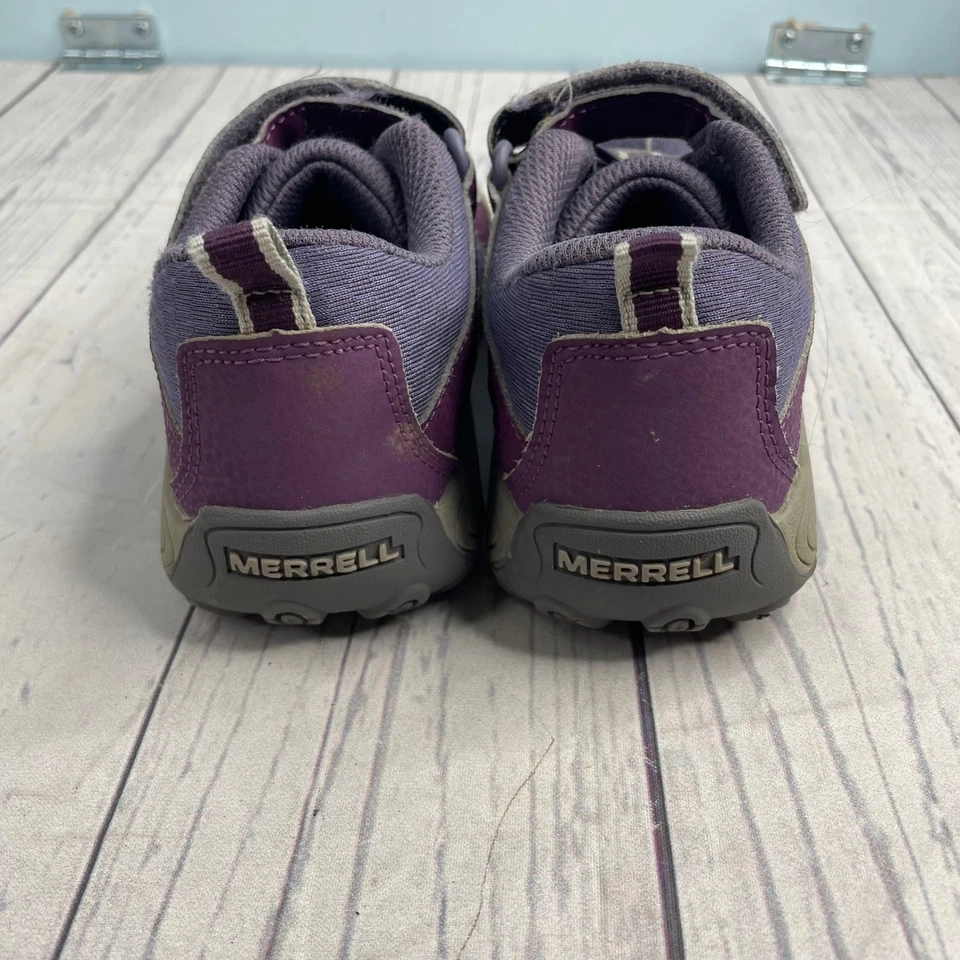 Merrell Purple Hook Loop Strap Trail Shoes Kids Size 13M Hiking running - Image 4 of 4