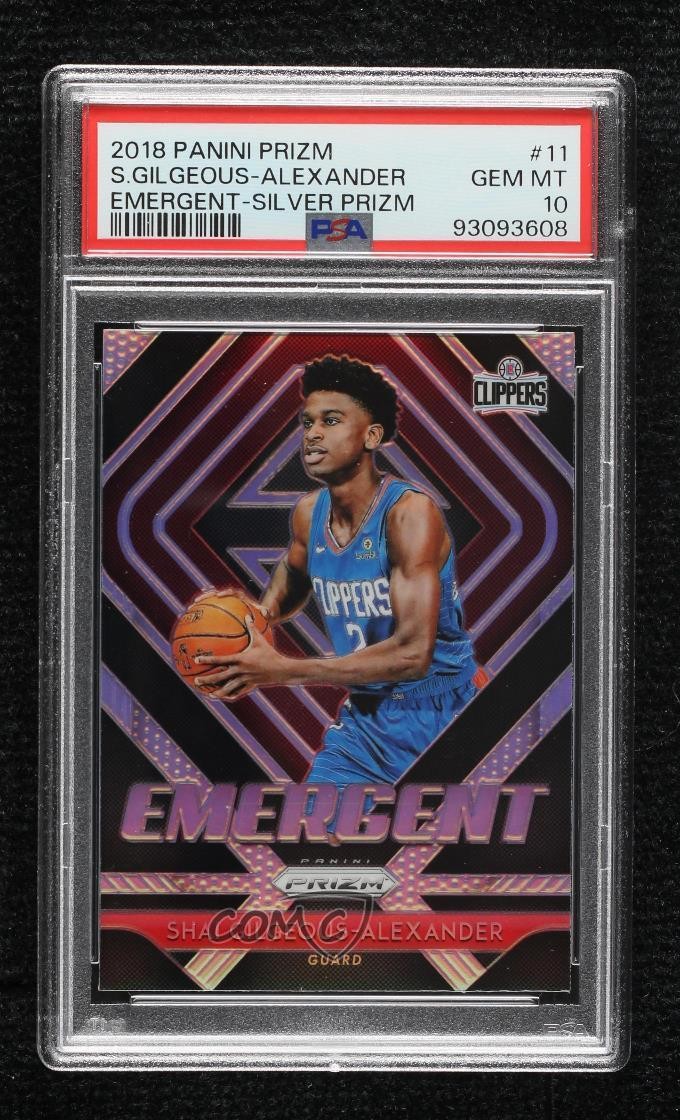 2018 Panini Prizm Emergent Silver Shai Gilgeous-Alexander #11 PSA 10 GEM MT 0b3o