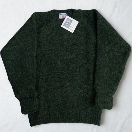 J.Press, 90's J.PRESS Shaggy Dog Sweater XS Made in Scotland Moss Green