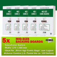 500x Comic Concept Mid-Size Boards Hüllenverstärkung (174 x 266 mm)