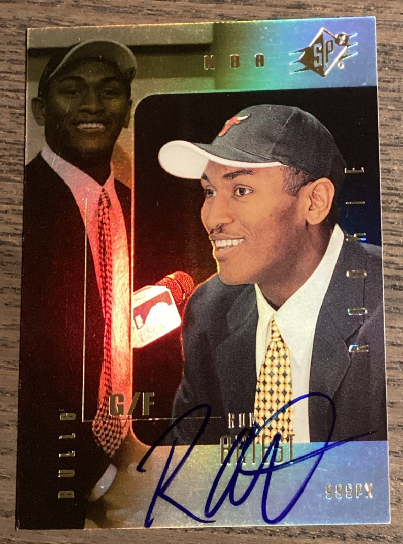 1999-00 Upper Deck SPx Ron Artest /2500 Auto Rookie Card RC Chicago Bulls