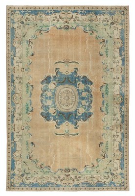 6.5x9.7 Ft Rustic Vintage Handmade Turkish Rug for Farmhouse and Cottage Decor