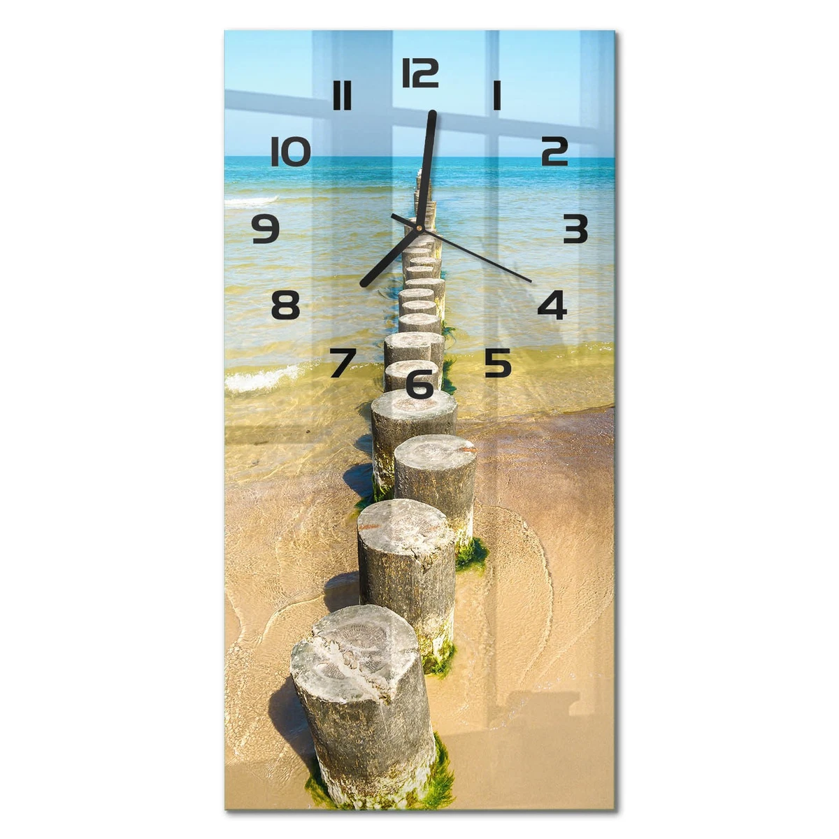 Reloj de Pared Rectangular Vertical de Diseño Premium Rompeolas 30x60 cm