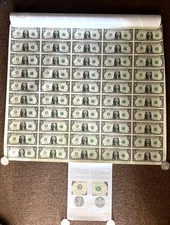 SERIES 2013 UNCUT SHEET OF 50 $1 BILLS