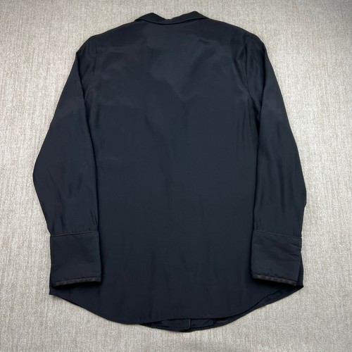 Camisa Blusa Formal de Seda MARCO Para Mujer Mediana Negra Manga Larga Manga Larga Con Botones - Imagen 5 de 5