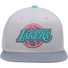Mitchell & Ness Lght Grey NBA Los Angeles Lakers Grey Wolf Mags Snapback - OSFA