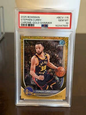 Topps Chrome 2025-26 Stephen Curry Warriors Gold Refractor #201 /50