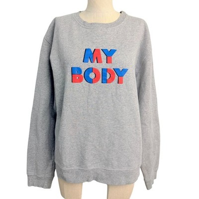 Madewell x KULE My Body Graphic Sweatshirt Gray Organic Cotton Large