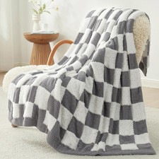 Faux Fur Throw Blanket for Couch, Cozy Soft Warm Blankets for Sofa Bedroom Li...