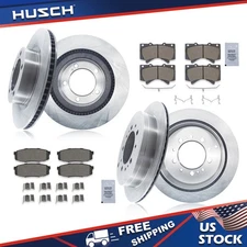 Front Rear Brake Disc Rotors and Ceramic Pads Kit for Toyota Land Cruiser Tundra