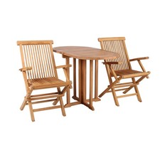 Gartenmöbel-Set Teak Sessel Andover & Tisch Balcony Garten Balkonset Sitzgruppe