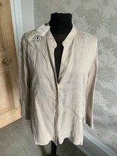 NEW WITH TAGS, ZARA STONE   RELAXED STYLE 100% LINEN JACKET M