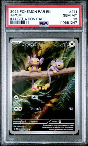 2023 POKEMON PAR EN-PARADOX RIFT ILLUSTRATION RARE #211 AIPOM PSA 10