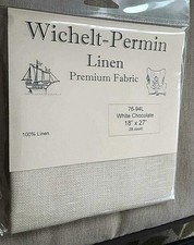 Wichelt Permin Premium Linen Cross Stitch Fabric 18" x 27" White Chocolate 28ct