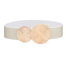 Womens Belts for Dress Wide Elastic Belt Fashion M: Fit Waist 28"-32" Gold