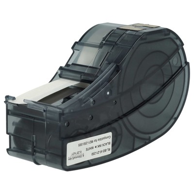 Schriftband für Brady ID PAL M210 M210-LAB LABPAL Schwarz/Weiß Vinyl 6,35mm 6,4m