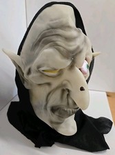 Creepy Hooded Ghoul Goblin Vampire Latex Mask Halloween Costume Prop Disguise