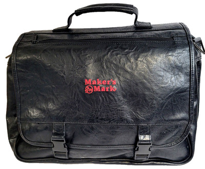 ''Makers Mark'' Brand Whiskey Black Leather Carry On Bag. Limited Edition.