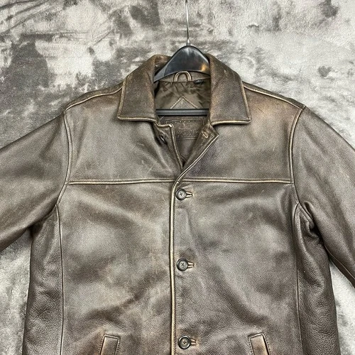 DEAN WINCHESTER SUPERNATURAL BROWN CAR COAT DISTRESSED MEDIUM ROUNDTREE & YORKE image 8