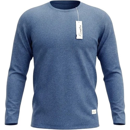 NEW Kinetix Long Sleeve T-Shirt Crew Neck Navy Blue Heather Jersey Men's Small - product listing photo