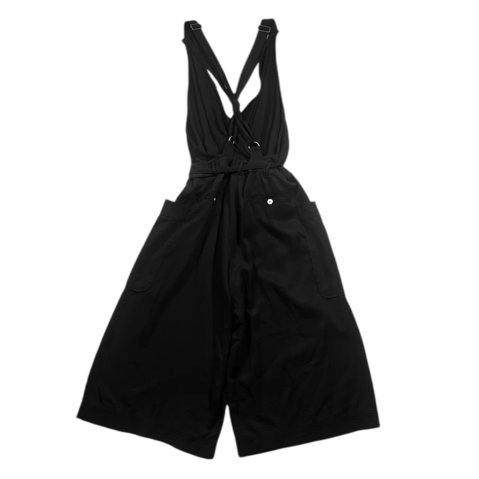 Mono para mujer Elevenses Anthropologie negro recortado pierna ancha sable mameluco 6 Foto 2 de 4