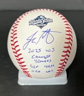 Justin Wrobleski Dodgers Signed 2025 World Series Baseball Beckett Stats Champs