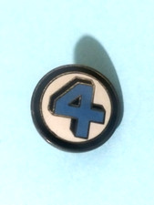 FANTASTIC FOUR Logo Silver Metal & Enamel Pin Back vtg 1988 Marvel