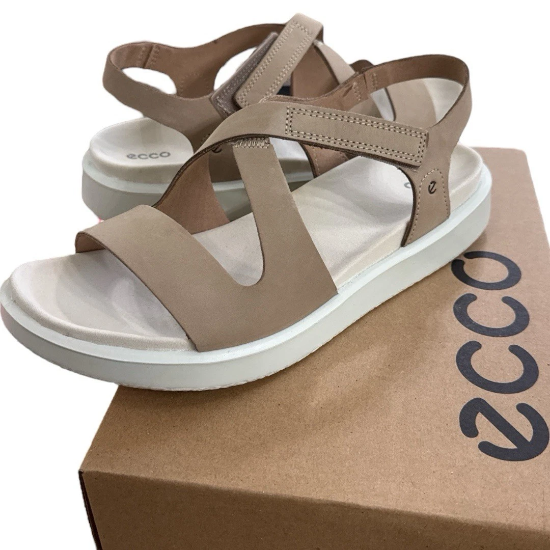 Sandalo donna Ecco Flowt cinturino incrociato pelle cognac taglia 10 10 5 41