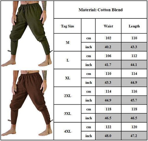 Men's Medieval Renaissance Pirate Pants Viking Gothic Cosplay Costume Trousersण - Picture 3 of 15