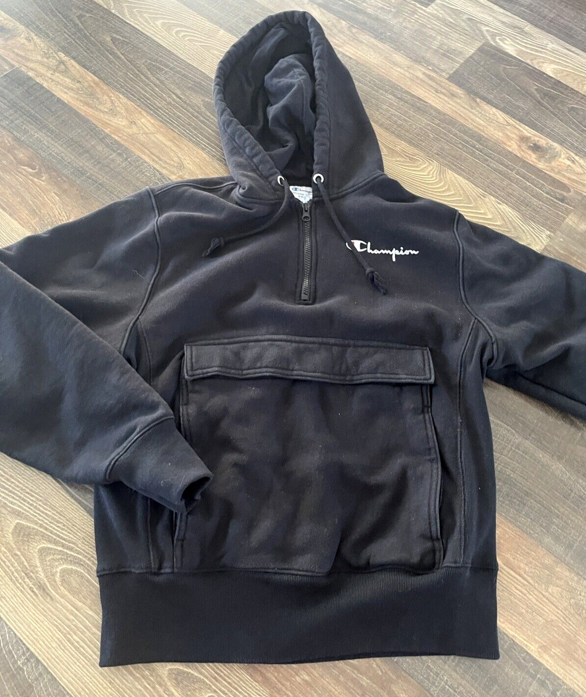 Champion Reverse Weave Boxy Anorak Hoodie Black