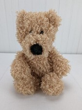 Dan Dee Beige Curly Hair Teddy Bear Plush Stuffed Animal Light Brown Black Nose